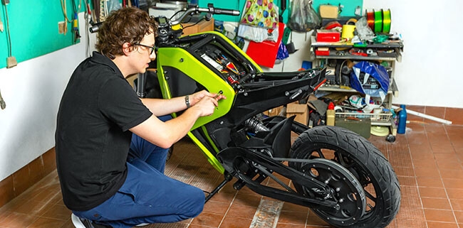 用3D打印製作電動摩托車